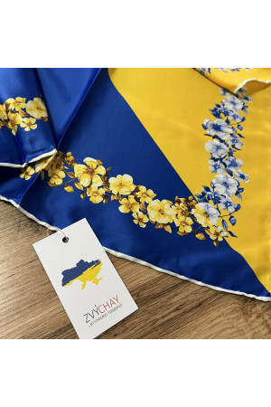 Патріотична синьо-жовта хустина 90х90 см
