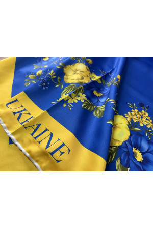 Патріотична шовкова хустина  Ukraine 90х90 см