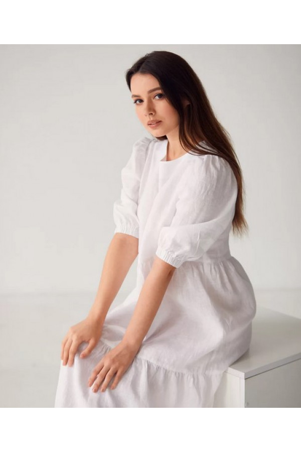 Сукня лляна біла