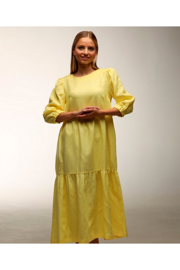 Сукня лляна жовта