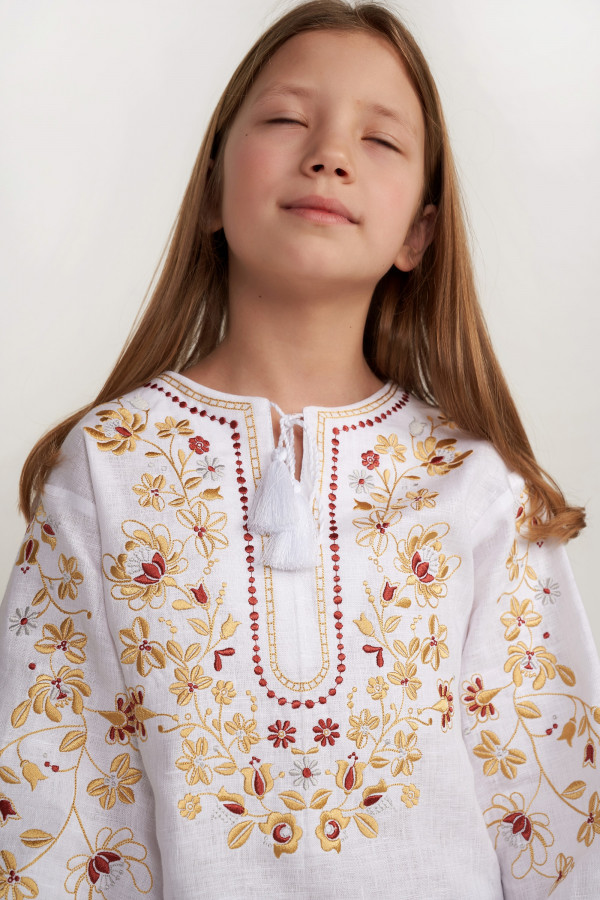 Вишита блуза для дівчинки White