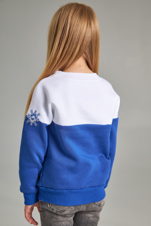 Різдвяний світшот для дівчинки Сніжинка Blue