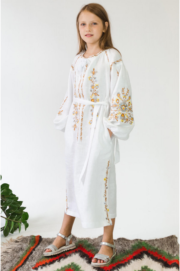 Вишита сукня для дівчинки White 5