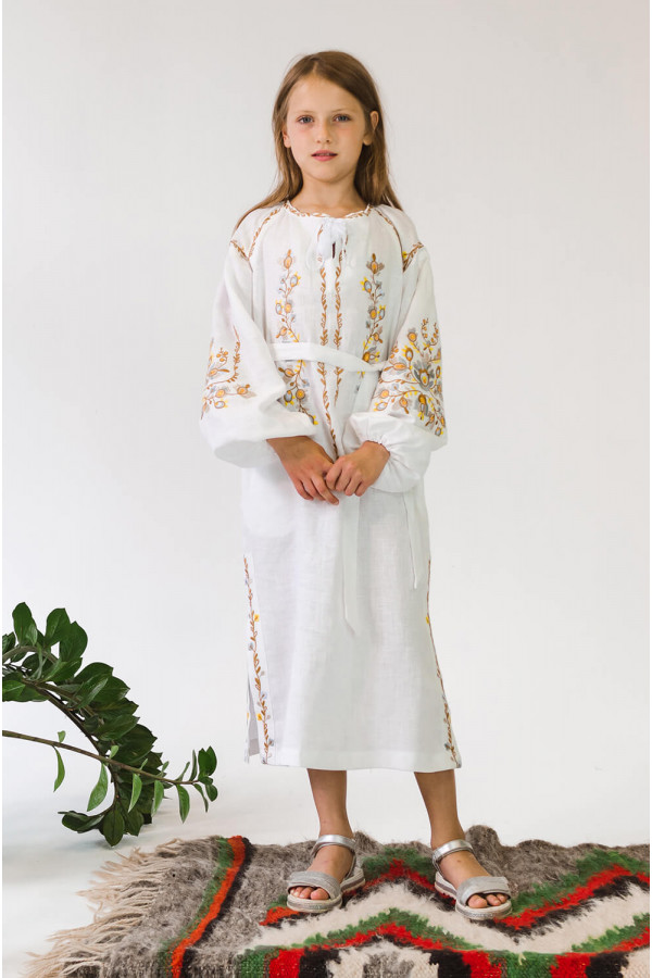 Вишита сукня для дівчинки White 5