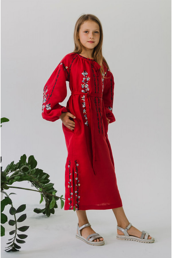 Вишита сукня для дівчинки Red