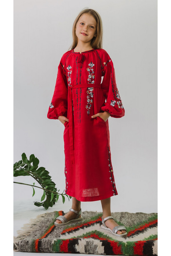Вишита сукня для дівчинки Red