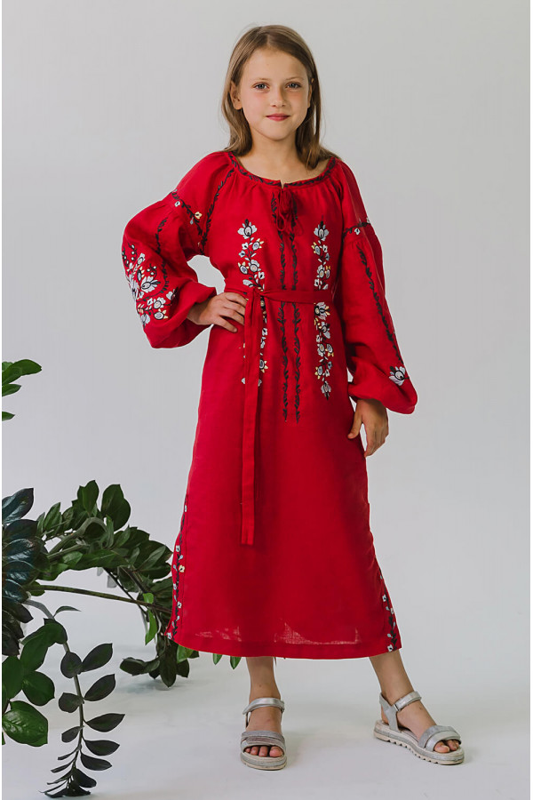 Вишита сукня для дівчинки Red