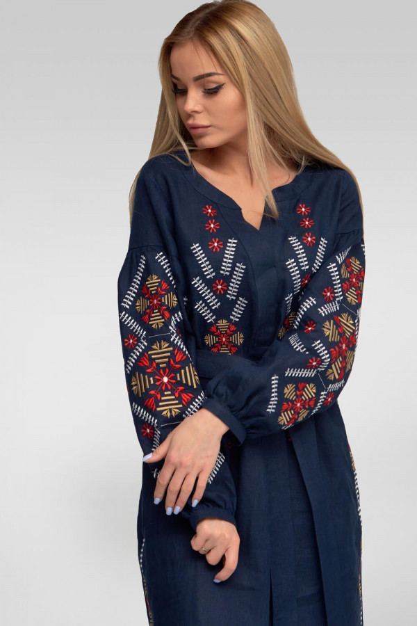 Жіноча вишита сукня Navy blue 3