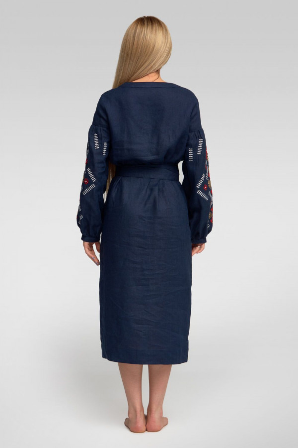 Жіноча вишита сукня Navy blue 3