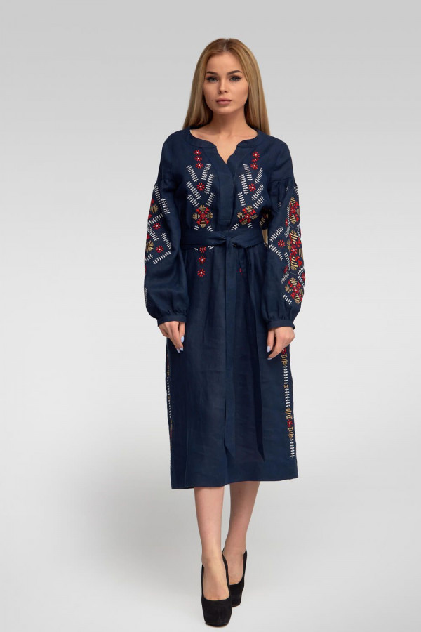 Жіноча вишита сукня Navy blue 3
