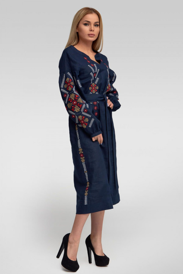 Жіноча вишита сукня Navy blue 3
