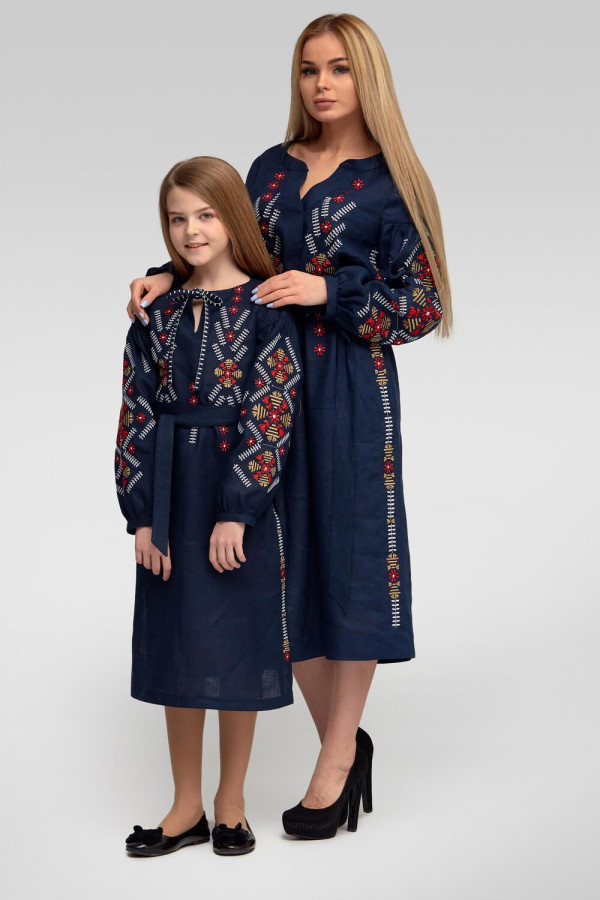 Жіноча вишита сукня Navy blue 3