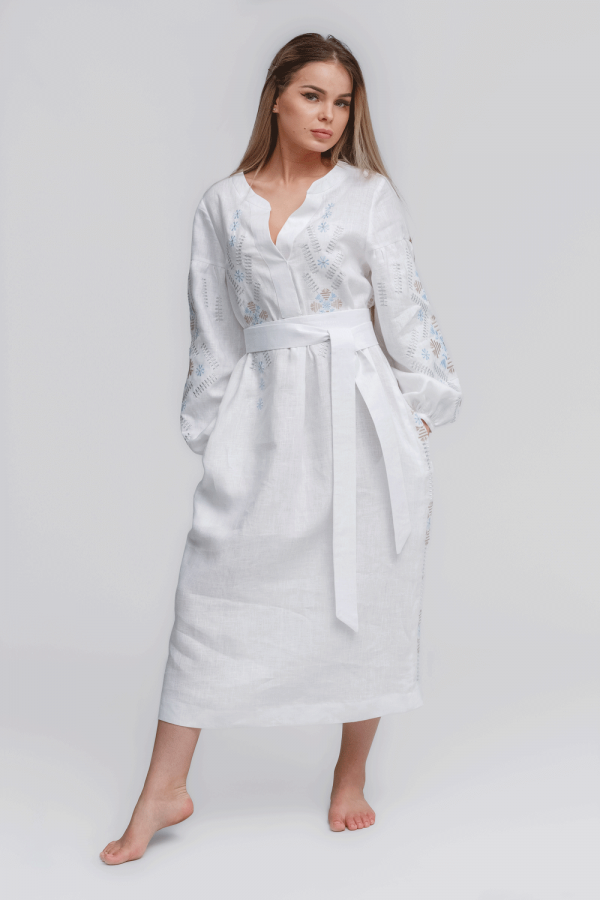 Жіноче вишите плаття White Трійця
