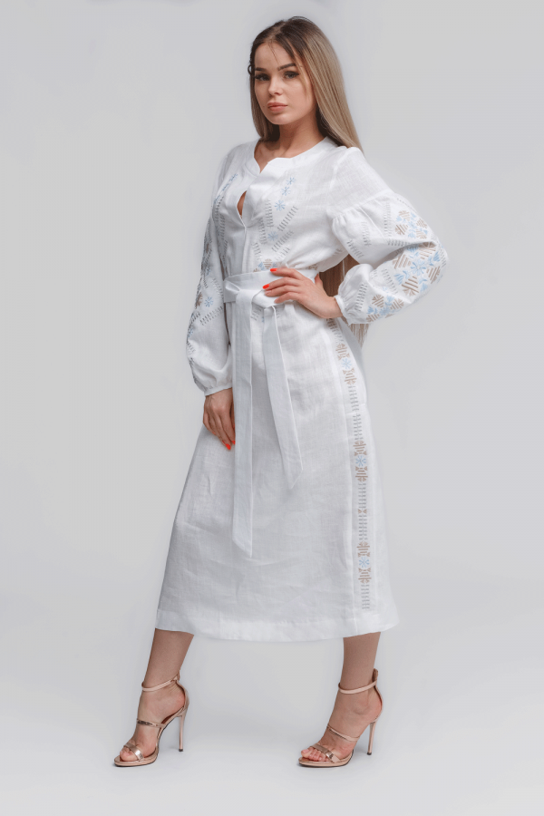 Жіноче вишите плаття White Трійця